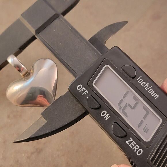 Vintage Kalibre Sterling Puffy 1985 Heart Pendant - Picture 6 of 6